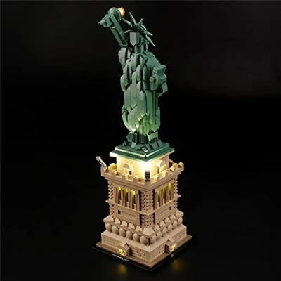 Afbeelding van GEAMENT LED verlichtingsset compatibel met Vrijheidsbeeld (Statue of Liberty) verlichting kit voor Architecture 21042 (Bouwsteenmodel niet inbegrepen)