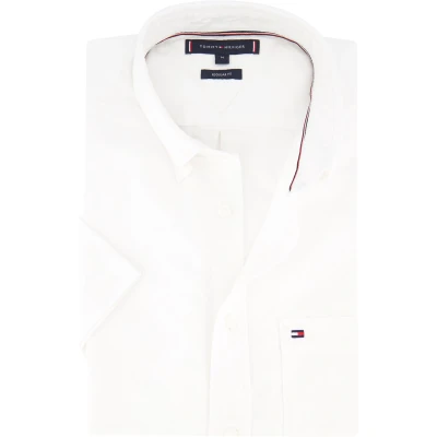 Afbeelding van Tommy Hilfiger casual overhemd korte mouw wit