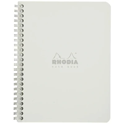Afbeelding van Rhodia 193421C Notitieboek (met dubbele spiraal, geruit, microgeperforeerd, DIN A5+ 160 x 210 mm, 80 g, vellen) 1 stuk, wit