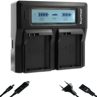 Afbeelding van blumax LCD dubbele oplader voor Nikon EN EL15c EL15b EL15a EL15 batterijen is compatibel met D500 D850 D7500 Z8 Z7 II Z6 III Z5 Zf