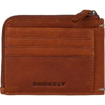 Afbeelding van Burkely Antique Avery Unisex Leren Rits Portemonnee / Creditcardhouder Cognac