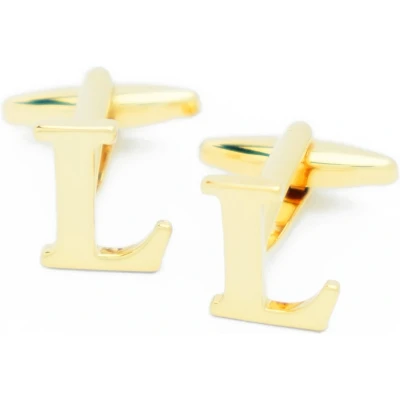 Afbeelding van Manchetknopen Letters Initialen Letter L Goudkleurig