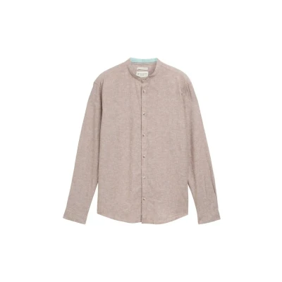 Afbeelding van TOM Tailor Regular FIT Overhemd, Heren, Maat: XL, Mocha brown chambray