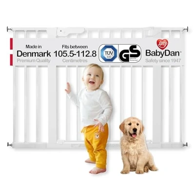 Afbeelding van BabyDan Premier Wit Klemhek met 5 spijlen uitbreiding 105 112 8 cm gratis wall cups