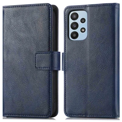 Afbeelding van Samsung Galaxy A23 (5G) Hoesje Kunstleder iMoshion Bookcase Donkerblauw Telefoonhoesje