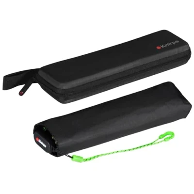 Afbeelding van Knirps Zakparaplu US.050 Ultra Light Slim Handleiding in etui, Neon Zwart, 90 cm