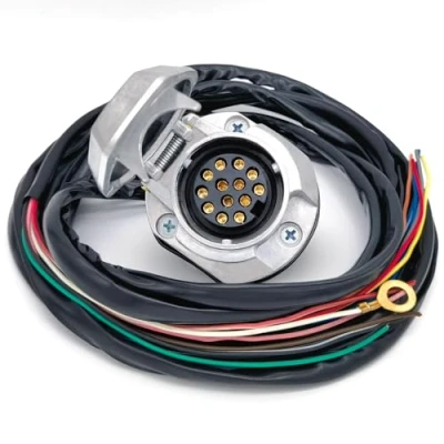 Afbeelding van AOJO 13 polige aanhangercontactdoos met 2 m kabel, waterdicht, trekhaakstopcontact, kabelboom, polig, voorbekabelde aderige voertuigkabel