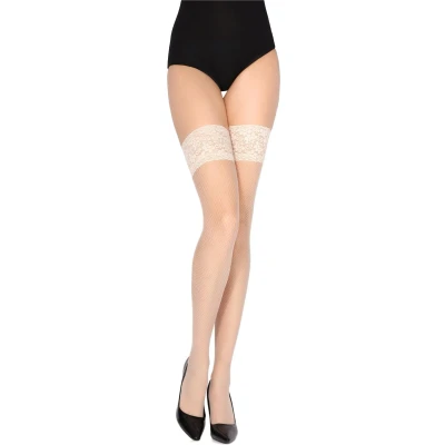Afbeelding van Merry Style MSSS003 Dames Visnet Kousen mat Stay Up dubbele siliconen band elastisch Polyamide Avioro M / L