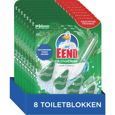 Afbeelding van 8x WC Eend Toiletblok Active Pine Forest 38 gr