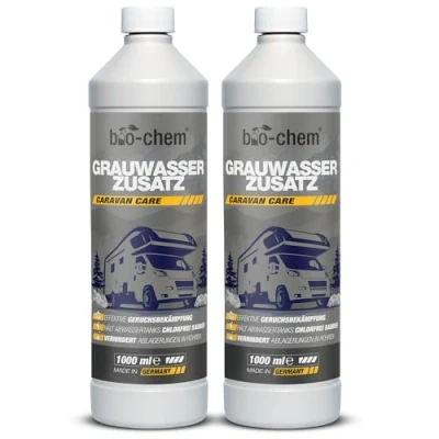 Afbeelding van Grijswatertank additief 2x 1 l concentraat tankreiniger voor vuilwater , grijswater en afvalwatertanks in campers caravans