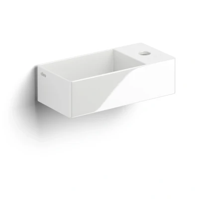 Afbeelding van Clou New Flush 3 fontein rechts keramiek kraangat en afvoerset wit
