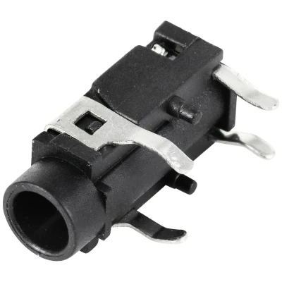 Afbeelding van TRU COMPONENTS Jackplug 3.5 mm Bus, inbouw horizontaal Aantal polen: 3 Stereo Zwart 1 stuk(s)