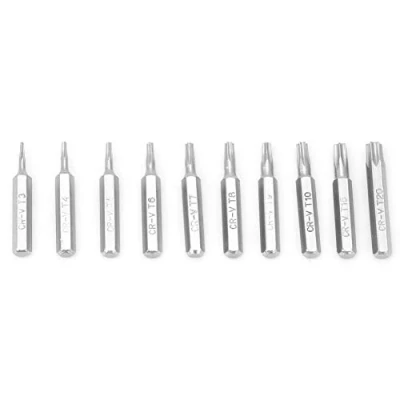 Afbeelding van Pentalobe schroevendraaierbits, 10 stuks 4 mm T3 / T4 T5 T6 T7 T8 T9 T10 T15 T20 schacht schroevendraaierbits set reparatiegereedschap