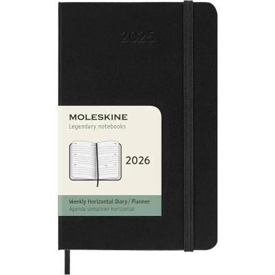 Afbeelding van Moleskine 12 Maanden Agenda 2026 Wekelijks Horizontaal Pocket Harde Kaft Zwart