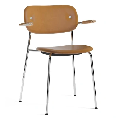 Afbeelding van Audo Copenhagen Co eetkamerstoel met arm leder Dakar 0250 naturel