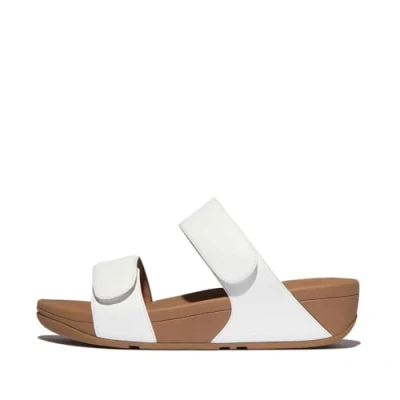 Afbeelding van FitFlop Lulu Adjustable Leather Slides Vrouwen Urban Wit