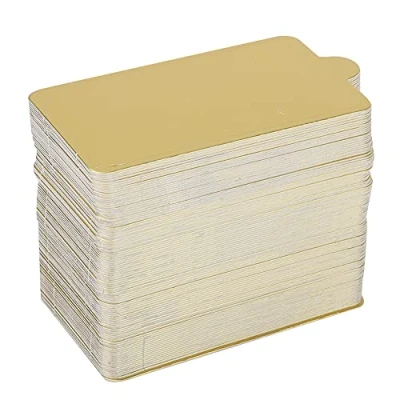 Afbeelding van 100 stuks kwart blad Cake Board Rechthoek Mousse Boards Vetvrij Goud Papier Cupcake Dessert Displays Tray Bruiloft Verjaardagstaart (L)