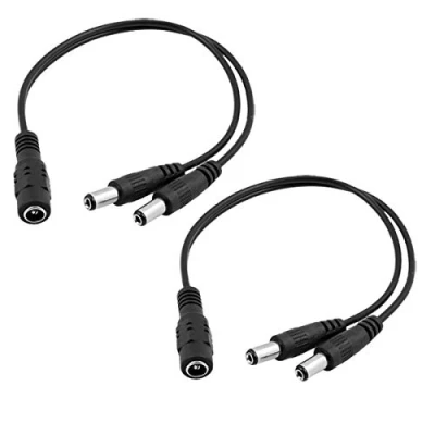Afbeelding van Bestga DC Power Splitter Kabel, Vrouwelijk naar Mannelijk 5.5mm X 2.1mm Camera Kabel 2pack/1 tot 2