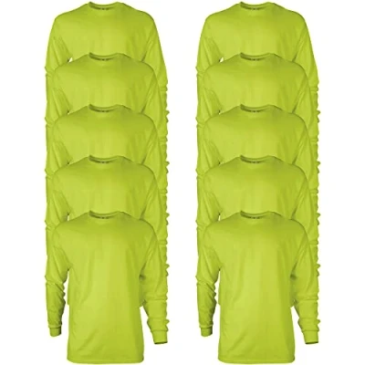 Afbeelding van Gildan heren Ultra Katoenen T shirt met lange mouwen, Stijl G2400, Veiligheid Groen, M