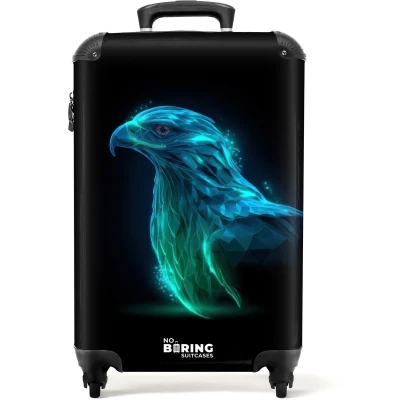 Afbeelding van NoBoringSuitcases.com® Kinderkoffer jongen Kindertrolley jongens Digitale adelaar in profiel Handbagage koffer lichtgewicht Reiskoffer trolley kinderen Rolkoffer met wieltjes Past binnen 55x40x20 en 55x35x25