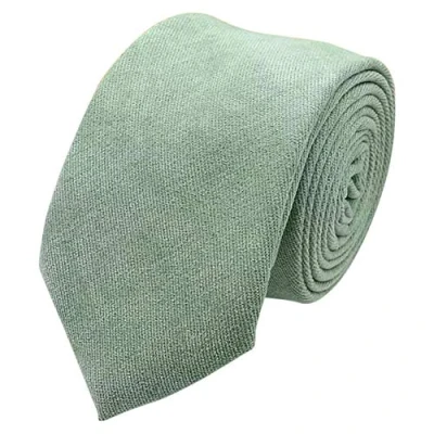 Afbeelding van DB Dickie Bow Luxe katoenen stropdas voor heren, Sage Groen, Length: 145cm. Width: 7cm