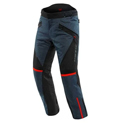 Afbeelding van Dainese Tempest 3 D Dry Broek, herenbroek voor motorfietstochten, waterdicht membraan, uitneembare thermische binnenvoering, beschermers op de knieën, ebbenhout/zwart/lava rood, maat 52