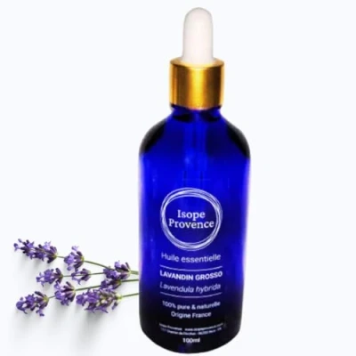 Afbeelding van Huile Essentielle de Lavande 30 ml (chémotypée Lavandin Grosso BIO), 100% Pure et Naturelle, issue des producteurs la Drôme Provençale pour Diffuseur, Aromathérapie, Relaxation, Sommeil, Massages