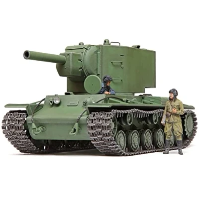 Afbeelding van Tamiya 35375 1:35 Rus. Sw. Pz. KV 2 Gigant 152 mm getrouwe replica, modelbouw, plastic bouwpakket, knutselen, hobby, lijmen, modelbouwset, assemblage, ongelakt, meerkleurig