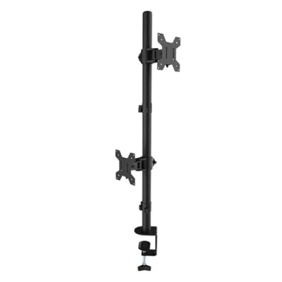 Afbeelding van Monitorarm Dubbel Verticaal Verstelbare Beugel voor 2 Schermen 13 32 inch VESA 75x75 / 100x100 Ergonomische Bureausteun Kabelmanagement Zwart