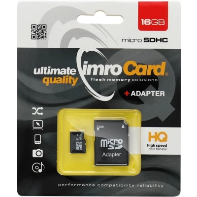 Afbeelding van Imro Micro SD Kaart 16 GB Geheugenkaart Met Adapter