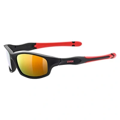 Afbeelding van uvex sportstyle 507 zonnebril voor kinderen gespiegeld incl. hoofdband black matt red/red one size