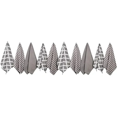 Afbeelding van Penguin Home® 100% Pure Katoen Theedoek 10 Delig Set, Grijs