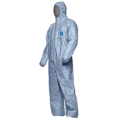 Afbeelding van DuPont Tyvek 500 Xpert Beschermende kleding met capuchon, categorie III, type 5 B en 6 B, robuust licht, maat L, blauw