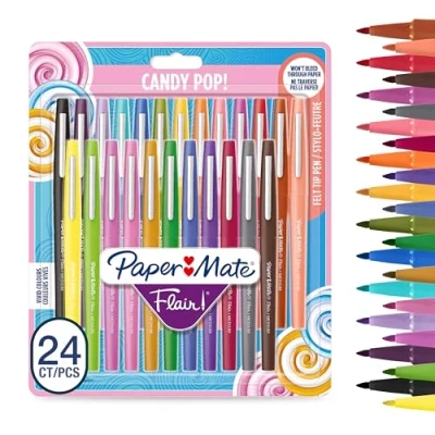 Afbeelding van Paper Mate viltstift Flair Candypop, blister met 24 stuks in geassorte