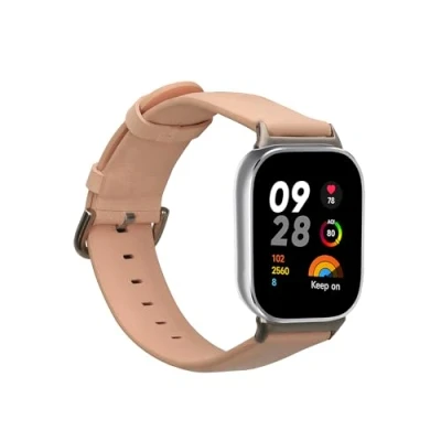 Afbeelding van kwmobile lederen horlogebandje geschikt voor Xiaomi Redmi Watch 4 polsband Echt leren smartwatch bandje Activity tracker horloge band in oudroze