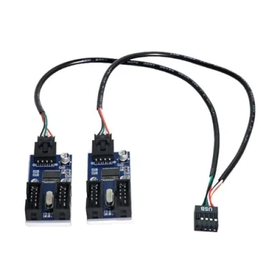 Afbeelding van Cablecc 9pin USB 2.0 Header 1 naar 2/4 Vrouwelijke Verlengkabel HUB Connector Adapter Poort Multilier