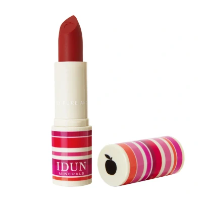 Afbeelding van IDUN Minerals Matte Lipstick Lippenstift Jordgubb red, Dames, Maat: 4 g, red