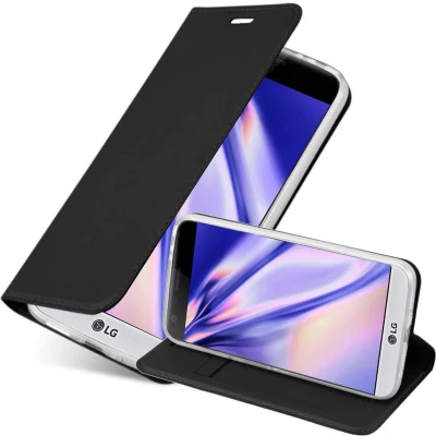 Afbeelding van Cadorabo Hoesje geschikt voor LG G5 in CLASSY ZWART Beschermhoes met magnetische sluiting, standfunctie en kaartvakje Book Case Cover Etui