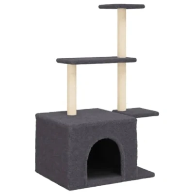 Afbeelding van Kattenmeubel met sisal krabpalen 110 cm donkergrijs