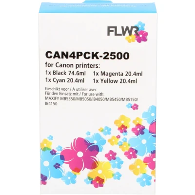 Afbeelding van FLWR Canon PGI 2500XL Multipack zwart en kleur cartridge