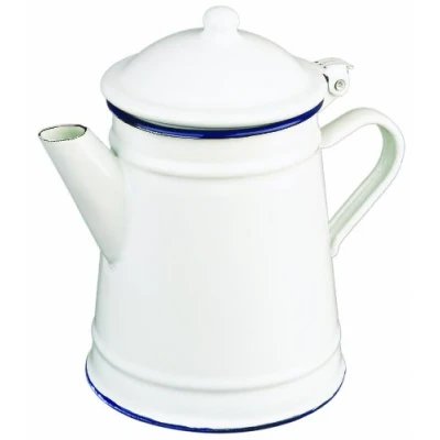 Afbeelding van Ibili Koffiepot Blanca conisch 1 l geëmailleerd staal, wit/blauw, 23 x 20 31 cm