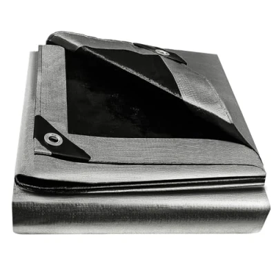 Afbeelding van 3 m x 6 afdekzeil, geweven zeil, 180 g/m², waterdicht zeil met oogjes, beschermend bootzeil, houten voor tuinmeubelen, zwembadafdekking, trampoline, dakzeil, scheurvast,
