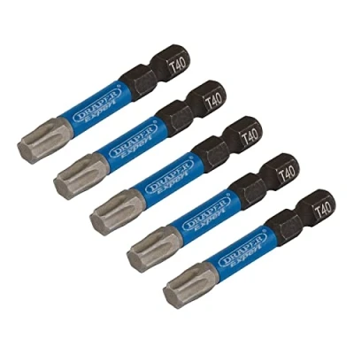 Afbeelding van Draper 05672 TX Star Impact Schroevendraaier Bits, T40 x 50 mm (Pack van 5)