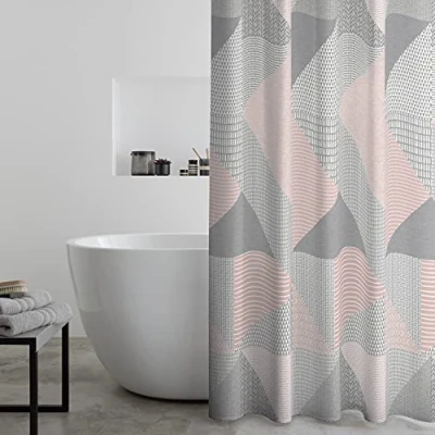 Afbeelding van Catherine Lansfield Larsson Geo Douchegordijn Blush Pink 180x180cm