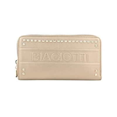 Afbeelding van Laura Biagiotti Damesportemonnee van PU leer met geschenkdoos, Goud 1 ritssluiting Lorey, Modern