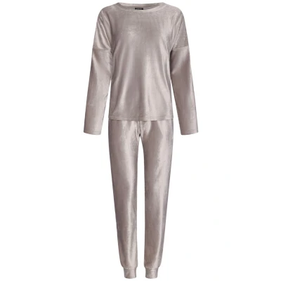 Afbeelding van Taupe velours huispak Pastunette Maat 40