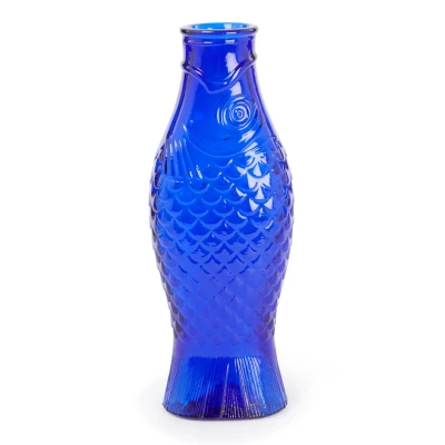 Afbeelding van Serax Paola Navone Fish &amp; Fles / Vaas Glas kobaltblauw