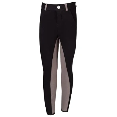 Afbeelding van PFIFF, Elisa, rijbroek voor kinderen, stoffen inzet, modieuze tweekleuren look super zacht, zwart, 176