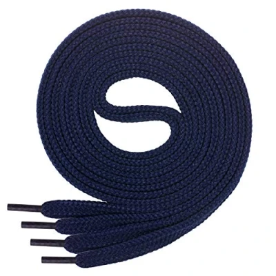 Afbeelding van Di Ficchiano Veters plat, 7 mm breed, voor sneakers, sportschoenen, leren schoenen, platte schoenveters, zeer scheurvast, 45 kleuren, 60 cm 220 lengte, polyester, donkerblauw,