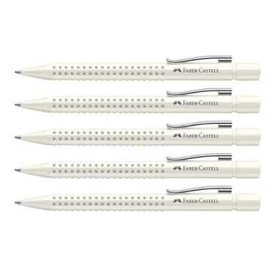 Afbeelding van Faber Castell 2050245 balpen Grip 2010, kokosmelk, 5 stuks, met verwisselbare 0,4 mm vulling, onuitwisbaar